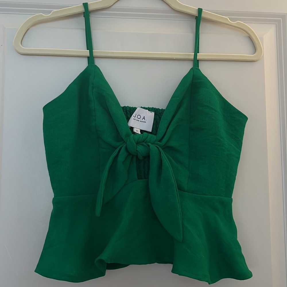 J.O.A Emerald Green Tie Top